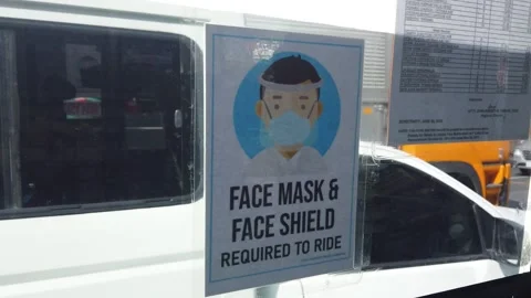 Face Mask &amp; Face Shield Signage Stock Footage 152303039