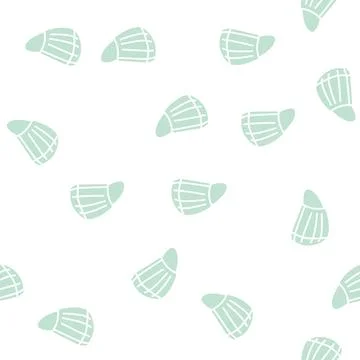 Face mask glyph seamless pattern Stock Illustration