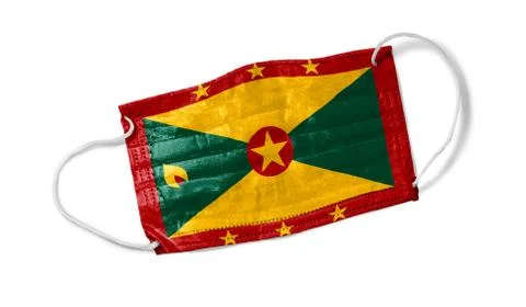Face Mask with Grenada Flag Stock Photos