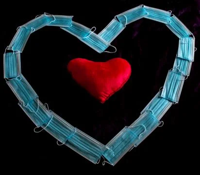 Face mask heart Stock Photos