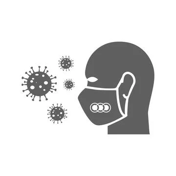 Face mask icon. Gray vector illustration. Stock Illustration