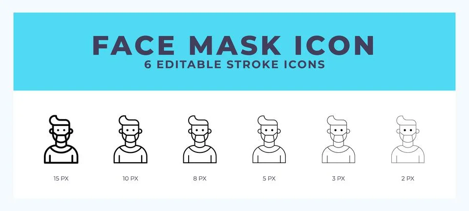 Face mask icon. Regular line. Thin line. Bold line. Vector illustration. Stock Illustration