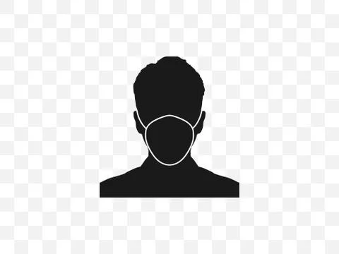 Face mask icon. Vector illustration, flat design. Illustrazione stock