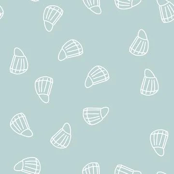 Face mask line seamless pattern Illustrazione stock