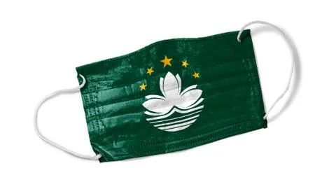 Face Mask with Macau Flag Stock Photos