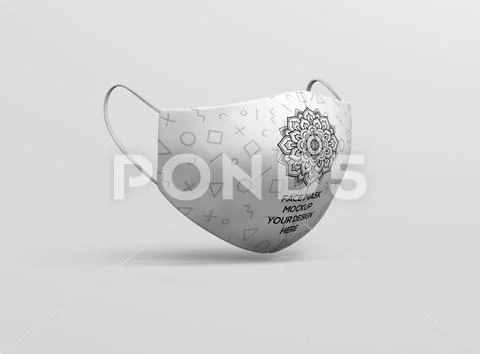 Face mask mockup fabric 07 PSD Template