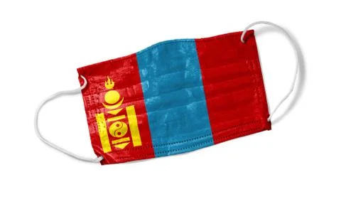 Face Mask with Mongolia Flag Stock Photos