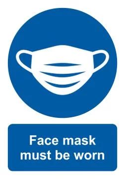 Face mask must be worn sign. Medical face mask icon. Stock Illustration