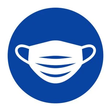Face mask must be worn sign. Medical face mask icon. Illustrazione stock