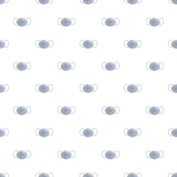 Face mask pattern creating protective health background 库存插图