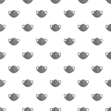 Face mask pattern providing seamless healthcare protection background 库存插图