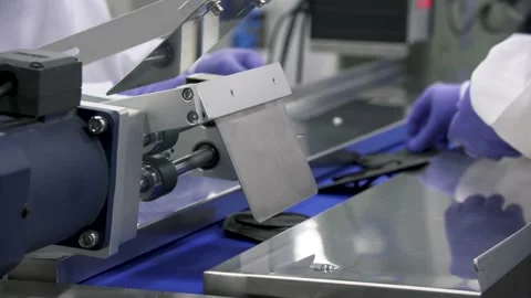 Face Mask Production - Quality control expert checks masks Stock Footage 210578731