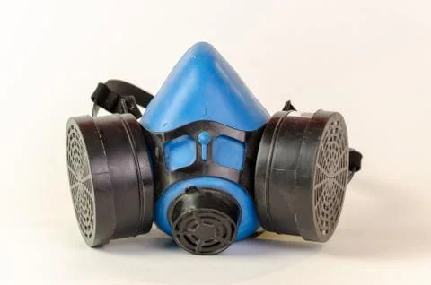 Face mask with replaceable filters protection against dirt, dust, virus on a  Stock Photos