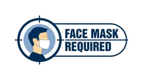 Face-Mask required Stock Illustration