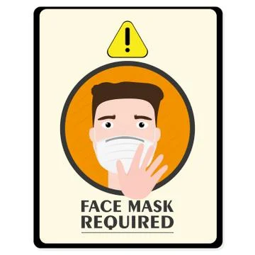 Face mask required poster Stock Illustration