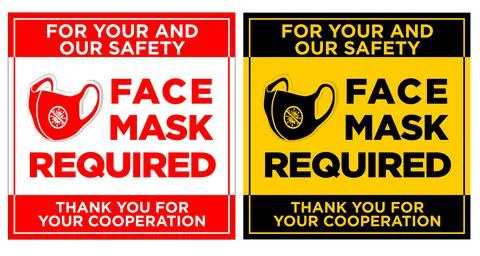Face mask required sign Stock Illustration