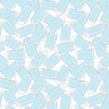 Face mask seamless pattern illustration Stock Illustration