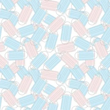 Face mask seamless pattern illustration Illustrazione stock