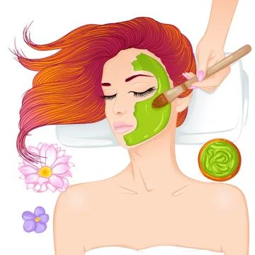 Face mask spa Illustrazione stock