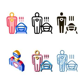 Face mask super hero icon vector outline variants イラスト素材
