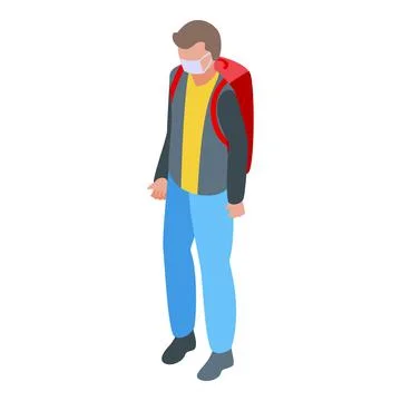 Face mask trip icon isometric vector. Travel vacation Ilustración de archivo
