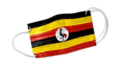Face Mask with Uganda Flag Stock Photos