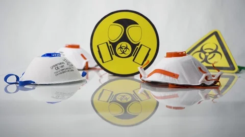 Face Masks FFP3 On White Background Stock Footage 125911067