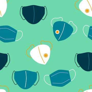 Face Masks Seamless Pattern Stock Illustration