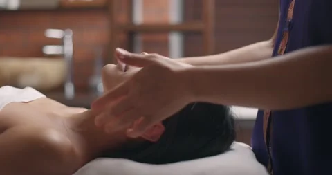 Face Massage. Close-up, slow motion Stock Footage 151756078