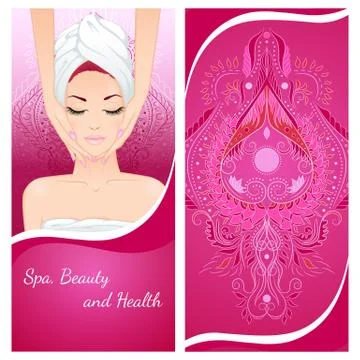 Face massage flyer Stock Illustration