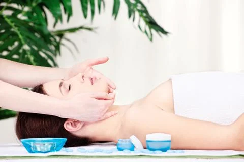 Face massage Stock Photos