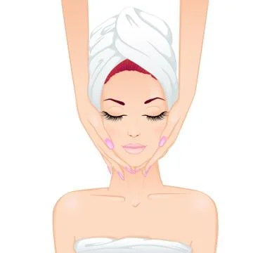 Face massage spa Stock Illustration