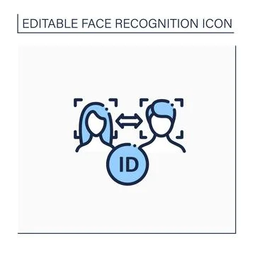 Face match line icon Stock Illustration
