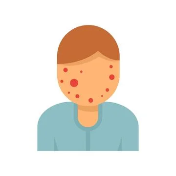 Face measles icon flat isolated Stock Illustration