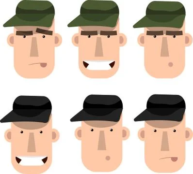 Face of mechanic or hunter Stock Illustration