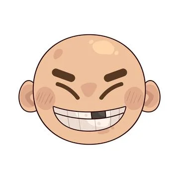 Face with missing teeth illustration Stock Illustration