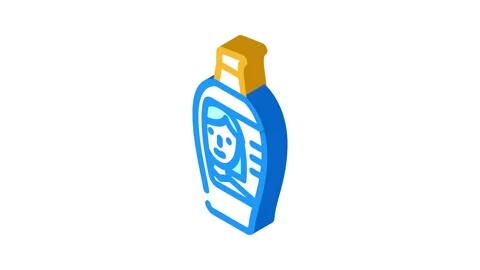 Face moisturizer cream isometric icon animation Stock Footage 327294566