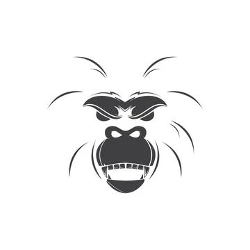 Face monkey scare logo design vector graphic symbol icon sign illustration .. Stock-Illustration