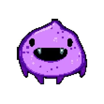 Face monster character pixel art vector illustration Stock Illustration