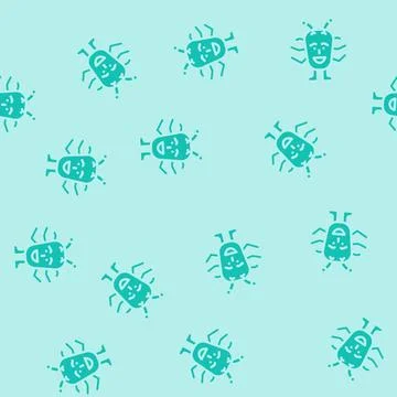 Face monster funny glyph vector seamless pattern Stock Illustration