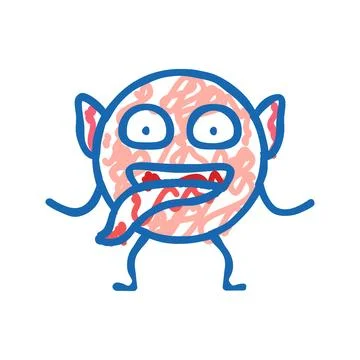 Face monster funny icon doodle illustration Illustrazione stock