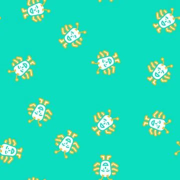 Face monster funny vector seamless pattern Stock Illustration