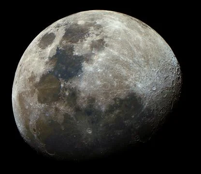Face of the Moon in Color Stock Photos