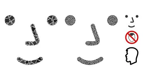 Face Mosaic Icon of Bumpy Items Illustrazione stock