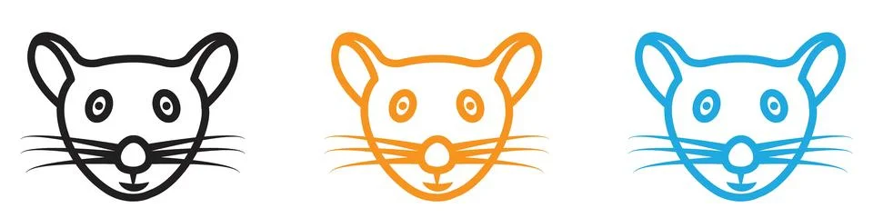 Face of mouse vector logo set collection for web app ui Illustrazione stock