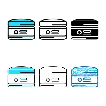 Face multistyle moisturizer cream color icon vector Stock Illustration