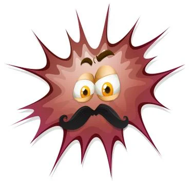 Face with mustache on brow splash Ilustración de archivo