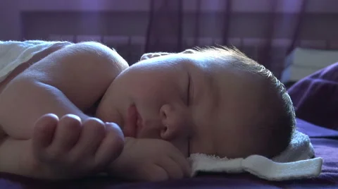Face of newborn sleeping 60 Stock Footage 44124902