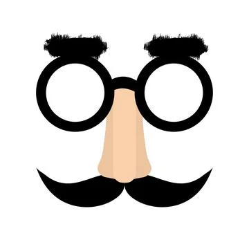 Face with nose, glasses, eyebrows Stock Illustration