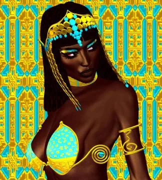 The Face Of Nubia Illustrazione stock